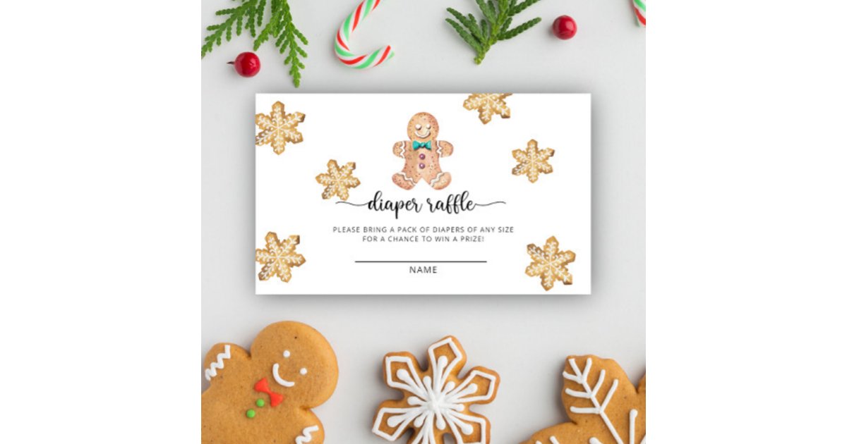 Cookie Raffle Christmas cookie diaper raffle ticket enclosure card | Zazzle