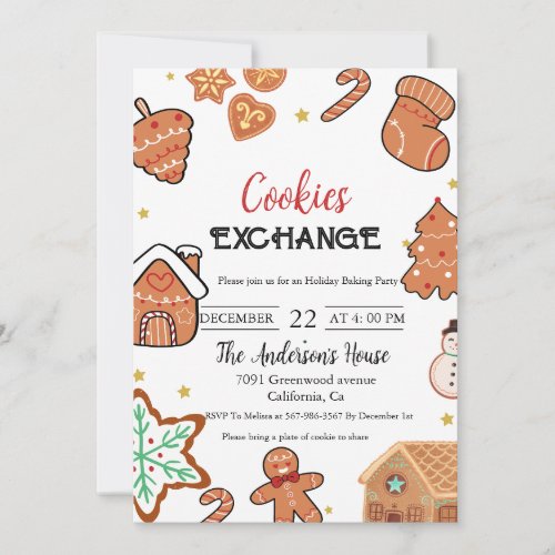 Christmas Cookie Exchange Christmas Party  Invitation