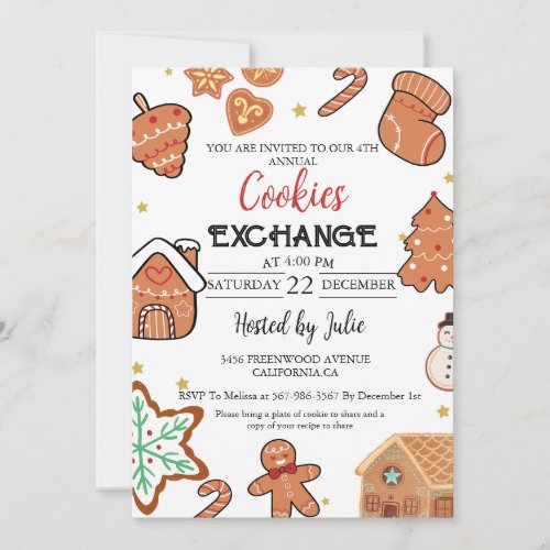 Christmas Cookie Exchange Christmas Party  Invitation