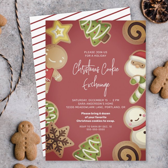 Christmas Cookie Exchange Christmas Party Invitation (Creator Uploaded)