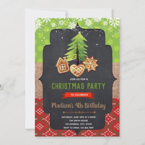 Christmas Cookie exchange cocoa party invitation