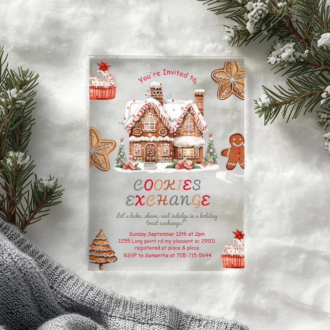 Christmas Cookie Exchange | Colorful Holiday  Acrylic Invitations (Creator Uploaded)