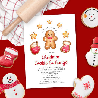 Christmas Cookie Exchange Cute Gingerbread Man 