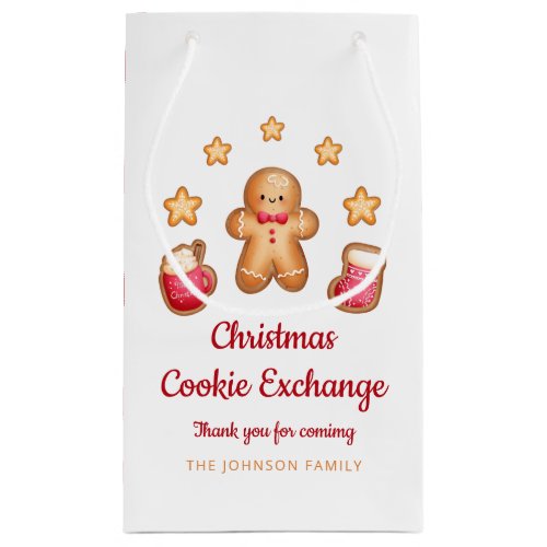 Christmas Cookie Exchange Cute Gingerbread Man Small Gift Bag