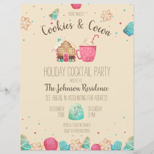 Christmas Cookie Exchange Cute Party Flyer (Front)