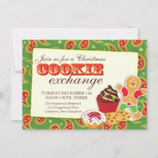 Christmas Cookie exchange & etiquette invitation