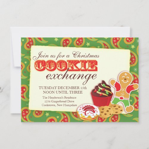 Christmas Cookie exchange  etiquette invitation