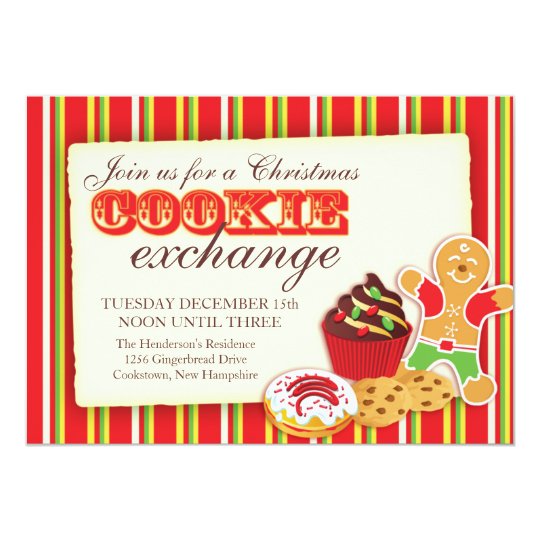 Christmas Cookie exchange & etiquette invitation