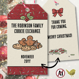 Christmas Cookie Exchange Favor Tags