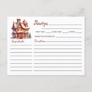 Christmas Cookie Exchange Gingerbread House Recipe Postcard
