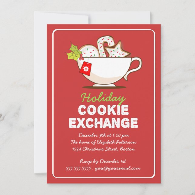 Christmas Cookie Exchange Holiday Party Invitation (Front)