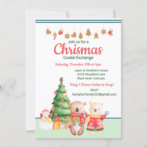 Christmas Cookie Exchange Holiday Party Invitation