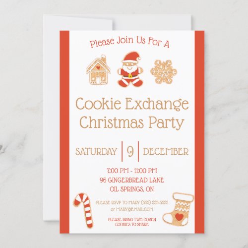 Christmas Cookie Exchange Holiday Party Invitation