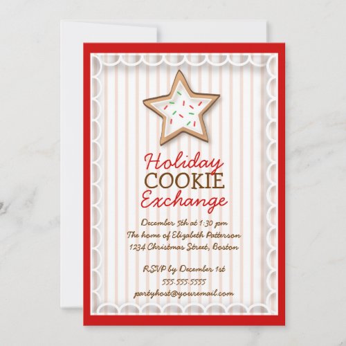 Christmas Cookie Exchange Holiday Sweet Invitation