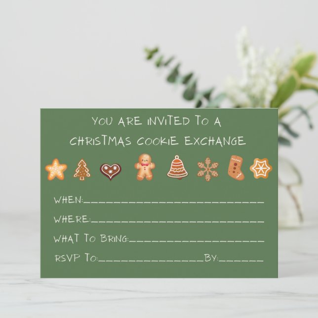 Christmas Cookie Exchange Invitation (Standing Front)