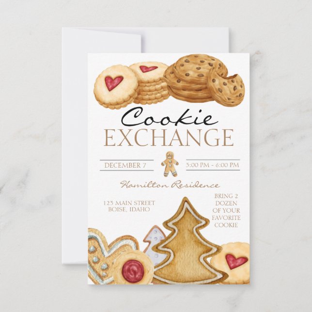 Christmas Cookie Exchange Invitation (Back)