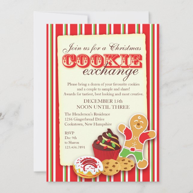 Christmas Cookie exchange invitation (Front)