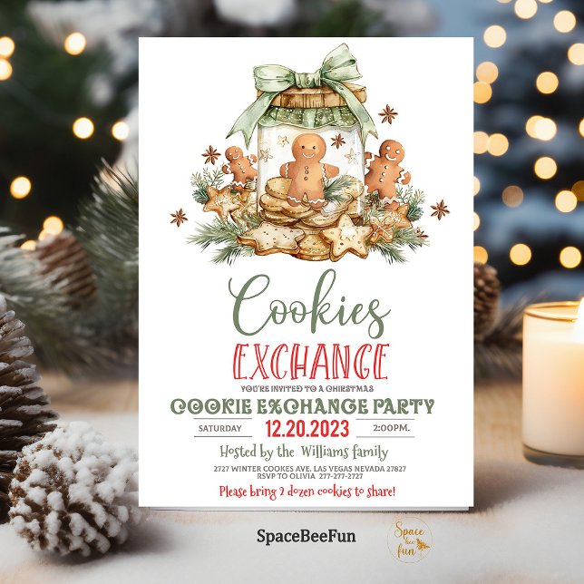 Christmas cookie exchange invitation Holiday cook  (Christmas cookie,exchange invitation,Template digital,Holiday cookie,exchange party,Personalize,Cook)