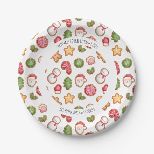 Christmas Cookie Exchange Paper Plate