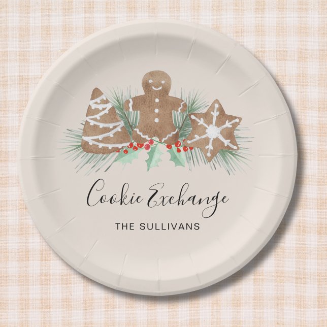 Christmas Cookie Exchange Paper Plates (Creator Uploaded)