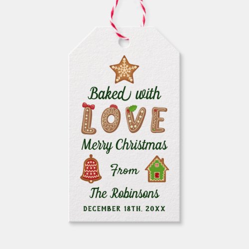 Christmas Cookie Exchange Party Baked with Love Gift Tags