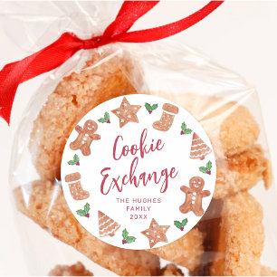 Christmas Cookie Exchange Party Classic Round Sticker