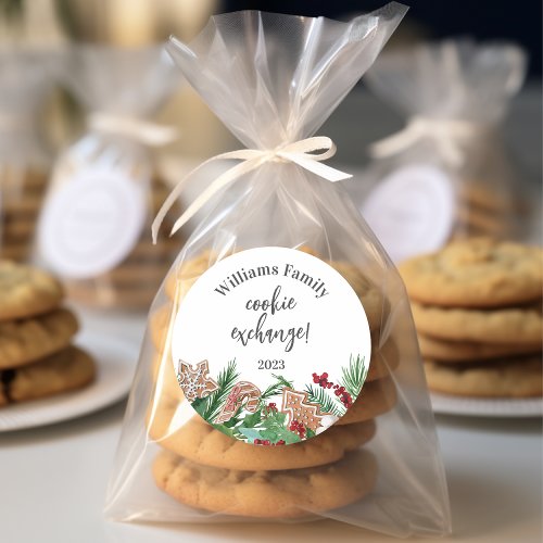 Christmas Cookie Exchange Party  Classic Round Sticker