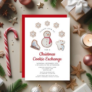 Christmas Cookie Exchange Party Cute Snowman