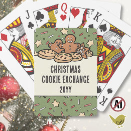 Christmas Cookie Exchange Party Favor Poker Cards
