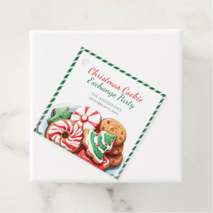 Christmas Cookie Exchange Party Festive Green  Favor Tags