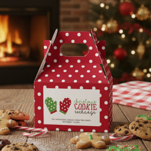 Christmas Cookie Exchange Party Holiday Oven Mitts Favor Boxes