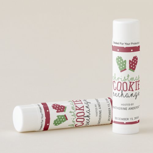 Christmas Cookie Exchange Party Holiday Oven Mitts Lip Balm