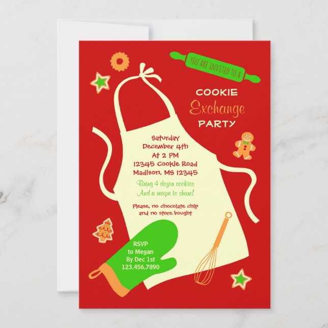 Christmas Cookie Exchange Party Invitation (Front)