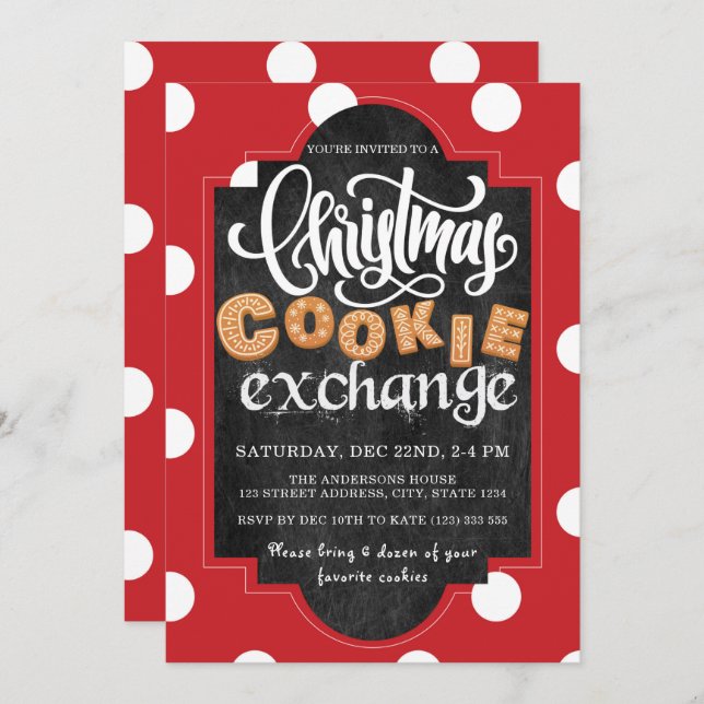 Christmas Cookie Exchange Party Invitation (Front/Back)