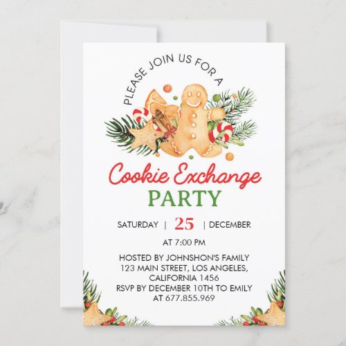 Christmas Cookie Exchange Party Invitation