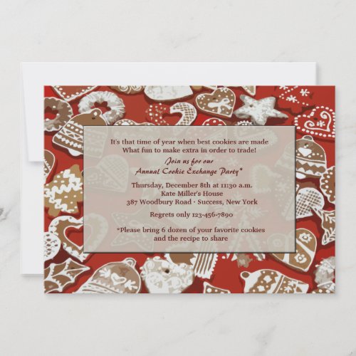 Christmas Cookie Exchange Party Invitation