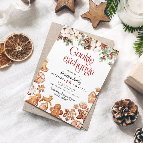 Christmas Cookie exchange party  Invitation