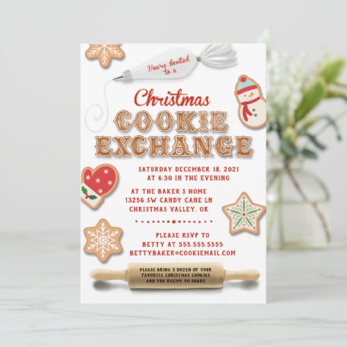 Christmas Cookie Exchange Party Invitation