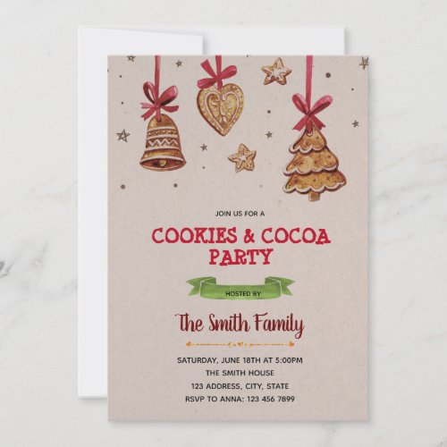 Christmas Cookie exchange party invitation