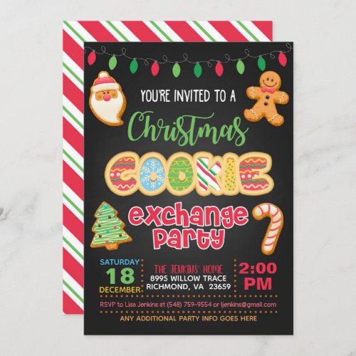 Christmas Cookie Exchange Party Invitation _ Black