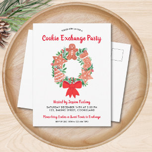 Christmas Cookie Exchange Party Invitation Postcard