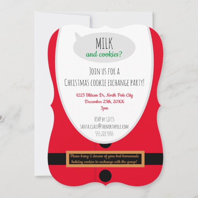 Christmas cookie exchange party invite template (Front)