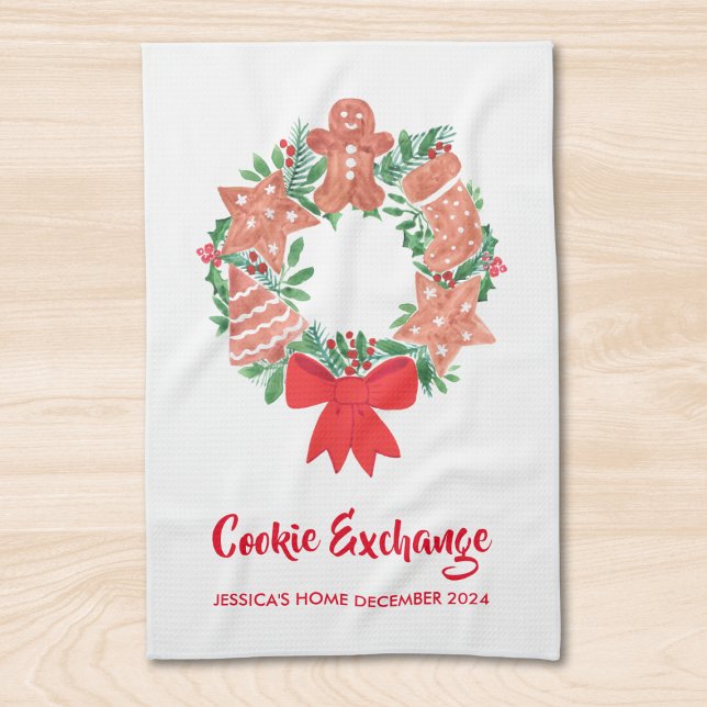 Christmas Cookie Exchange Party Kitchen Towel (Creator Uploaded)