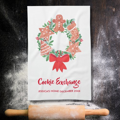 Christmas Cookie Exchange Party Kitchen Towel