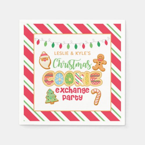 Christmas Cookie Exchange Party Napkin _ White Bkd