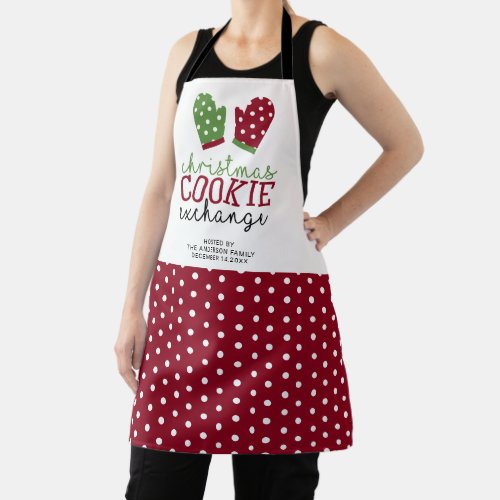 Christmas Cookie Exchange Party Oven Mitts Holiday Apron