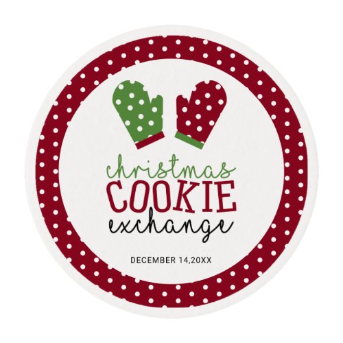 Christmas Cookie Exchange Party Oven Mitts Holiday Edible Frosting Rounds