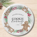 Christmas Cookie Exchange Party  Paper Plates<br><div class="desc">These Cookie Exchange Party paper plates are decorated with watercolor cookies,  festive greenery,  and berries. Easily customizable. Original Watercolor © Michele Davies.</div>
