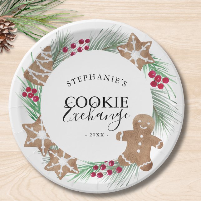 Christmas Cookie Exchange Party  Paper Plates (Creator Uploaded)