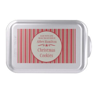 Christmas Cookie Exchange personalized snap on tin Cake Pan